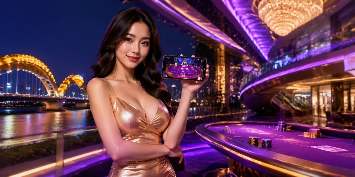 Người chơi cá cược tại Đà Nẵng vào ban đêm với ánh đèn neon đô thị
